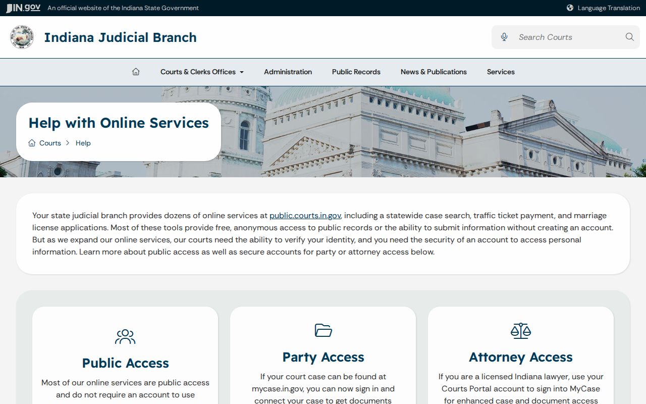 Spencer County court date help from Indiana courts