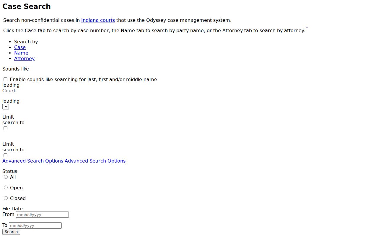 Spencer County case lookup MyCase search fields